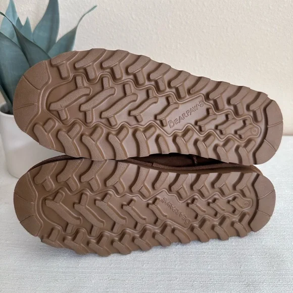 New BearPaw Elle Cognac Suede Sheep Skin Wool Mid Height Boots Women’s 8 - Picture 15 of 15